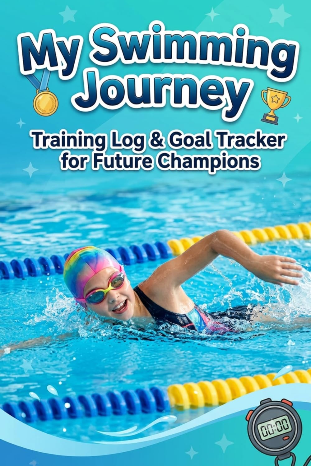 ler totalmente My Swimming Journey: Training Log & Goal Tracker for Future Champions | Practice, Competitions, Personal Bests, Coach Notes & Achievements