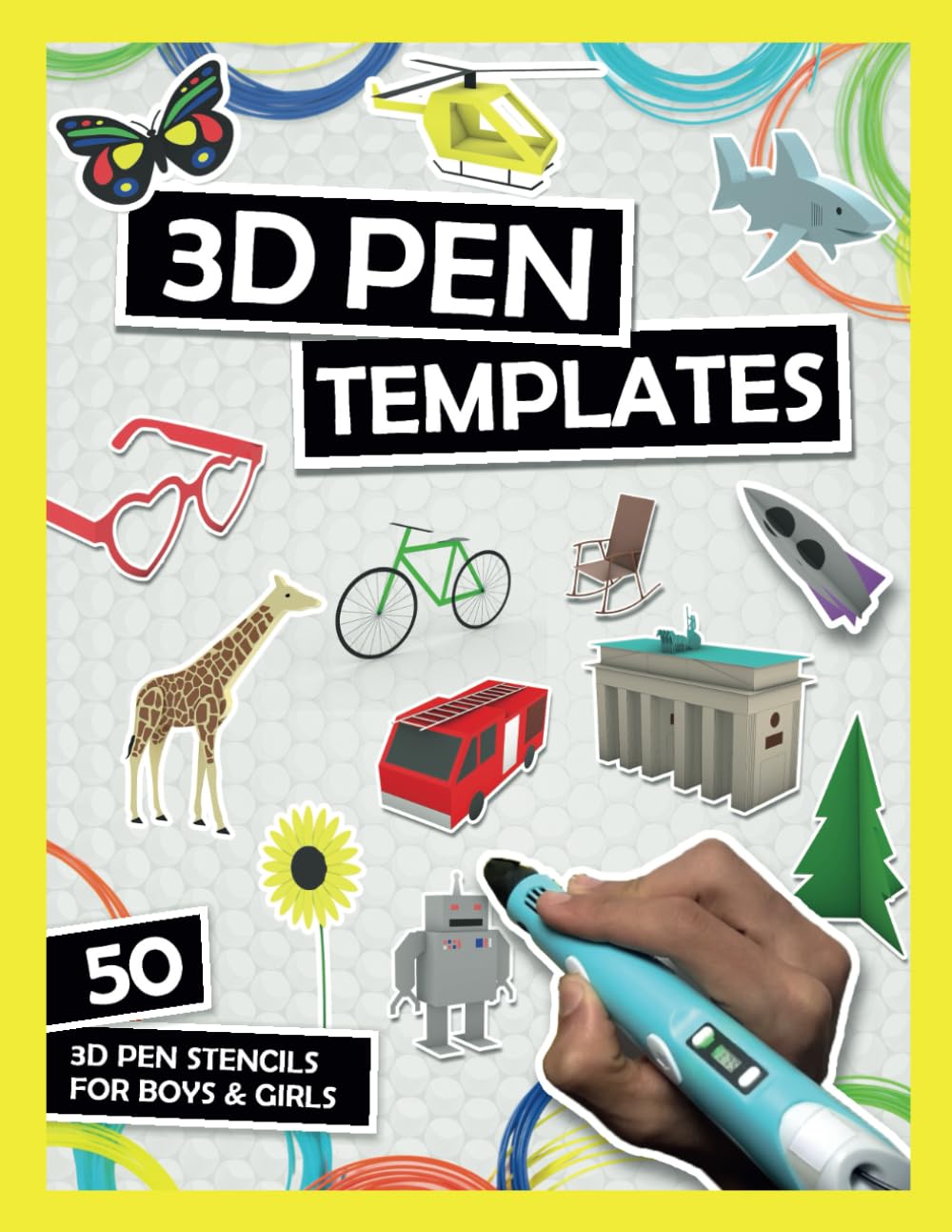 ler totalmente 3D Pen Templates: 3D Pen Stencils For Boys & Girls | Eiffel Tower, Unicorn, Dinosaur, Jewelry, Excavator, Helicopter And Many More