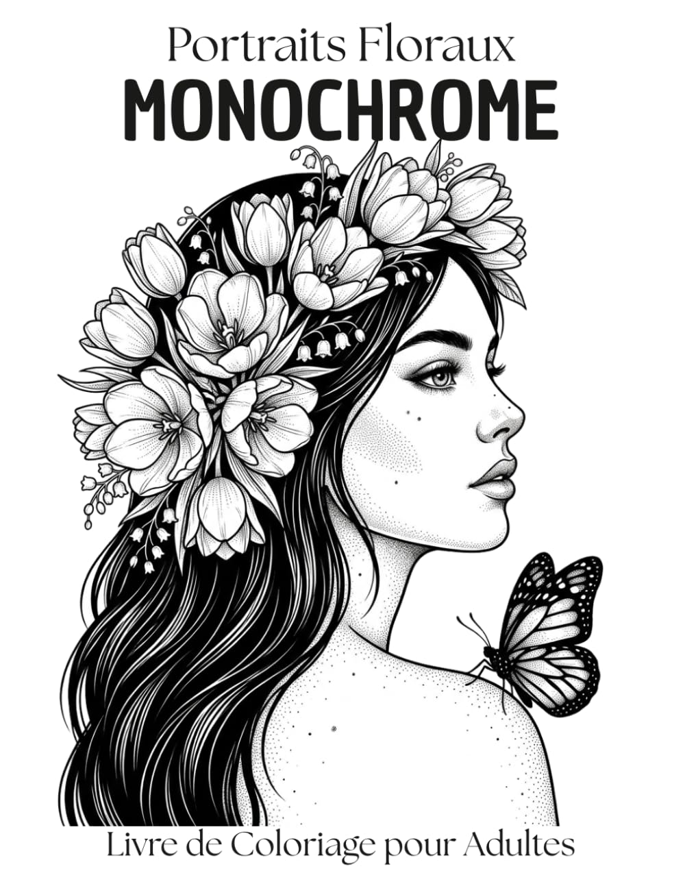 Livre de Coloriage Monochrome Portraits Floraux pour Adultes: 40 Dessins Élégants en Silhouette Noir et Blanc | illustrations Créatifs pour Relaxation, Détente et Anti-Stress (French Edition) baixar o livro de graça