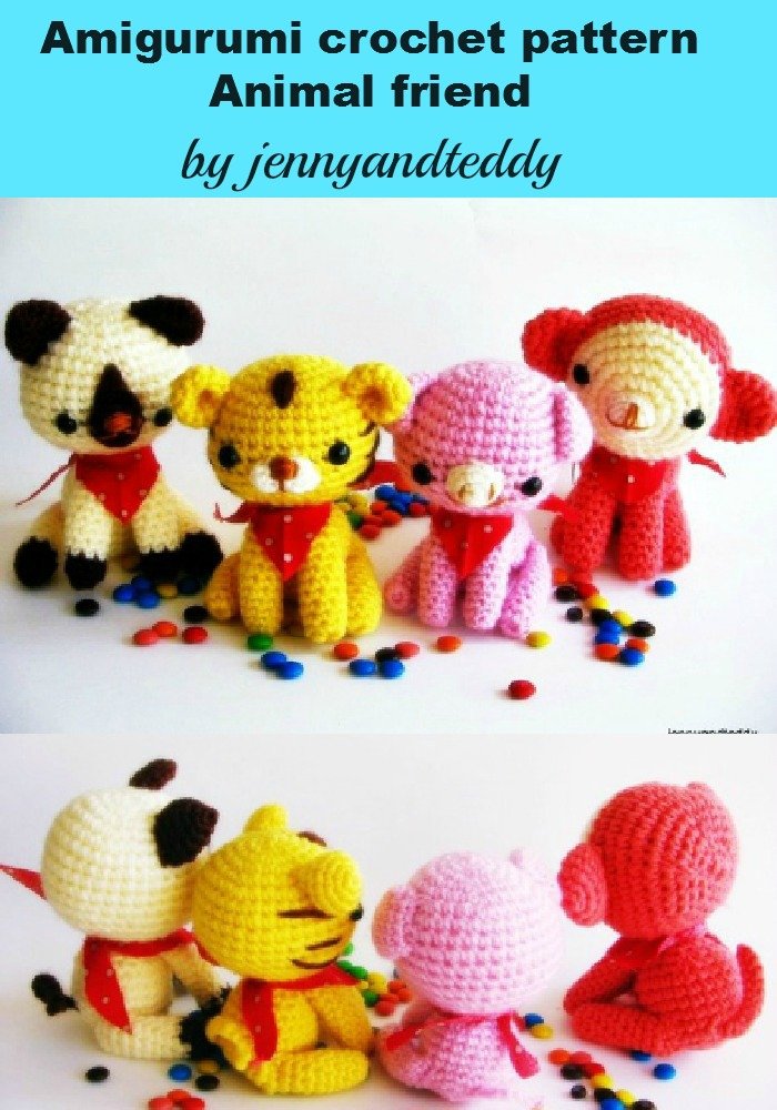Amigurumi crochet pattern animal friends cat,tiger,monkey,pig (English Edition) baixar livro de graça