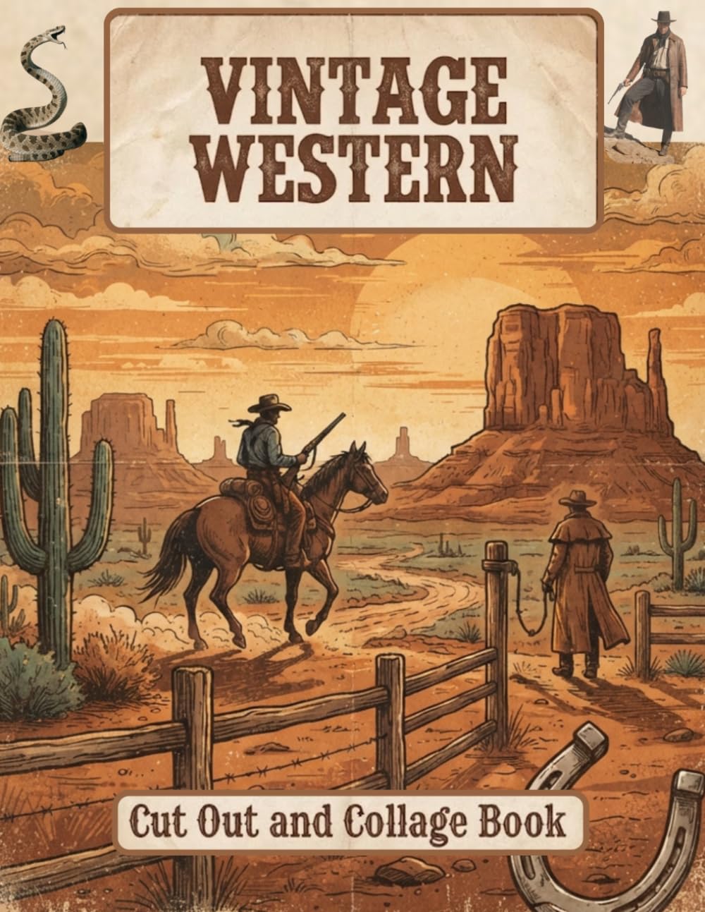 ler totalmente Vintage Western Cut Out and Collage Book: 400+ Cowboy & Old West Americana Images for Junk Journals, Scrapbooking, Mixed Media Art and Paper Crafts