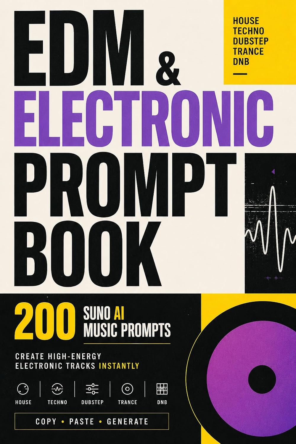 ler totalmente EDM & Electronic AI Prompt Book: 200 Suno Prompts for House, Techno, Dubstep, Trance & DnB: Copy-and-Paste Formulas for High-Energy Electronic Tracks (Suno AI Prompt Book Series) (English Edition)