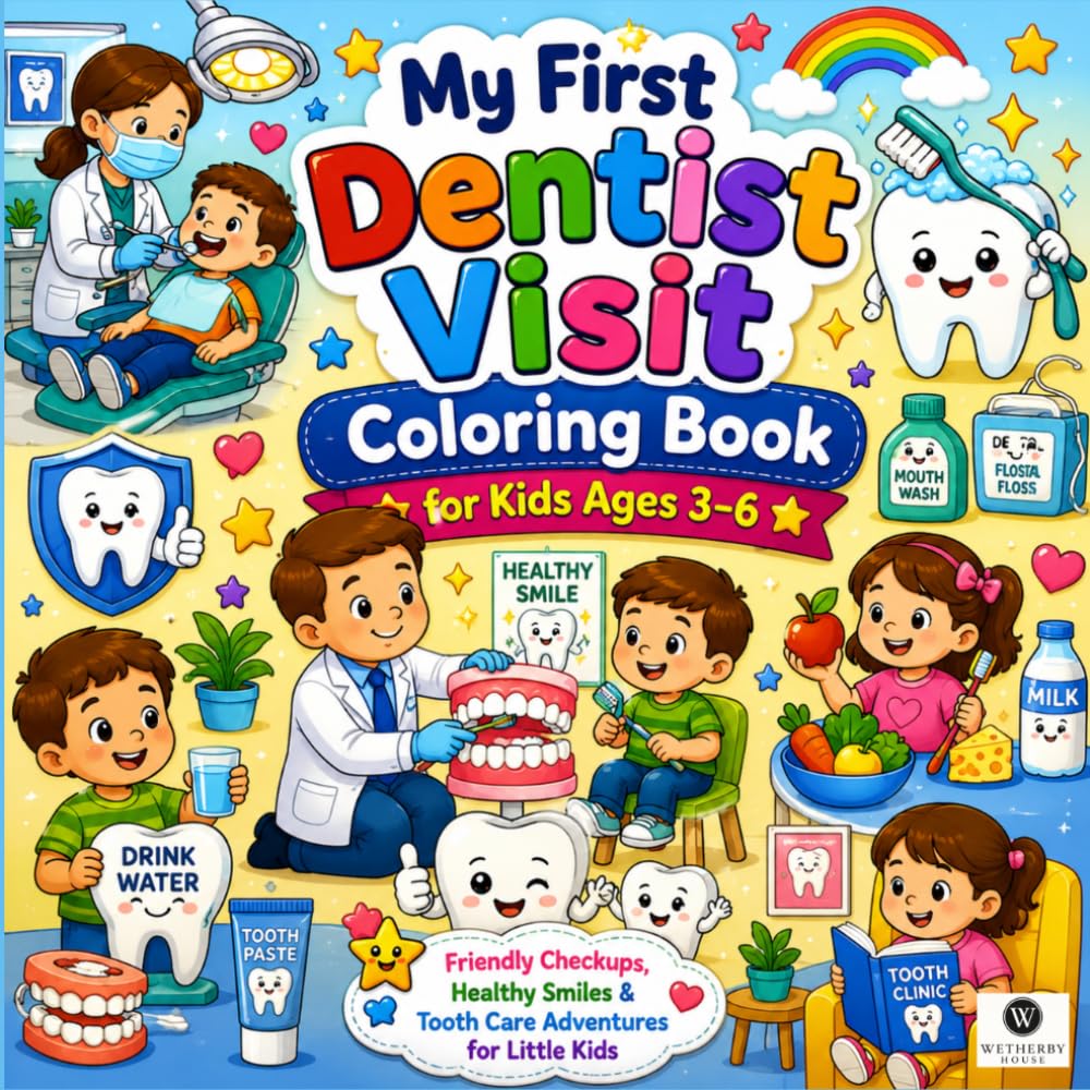 ler totalmente My First Dentist Visit Coloring Book for Kids: An Interactive Teeth Cleaning Activity Book with Big Bold Lines to Melt Dental Anxiety and Build Fine Motor Skills