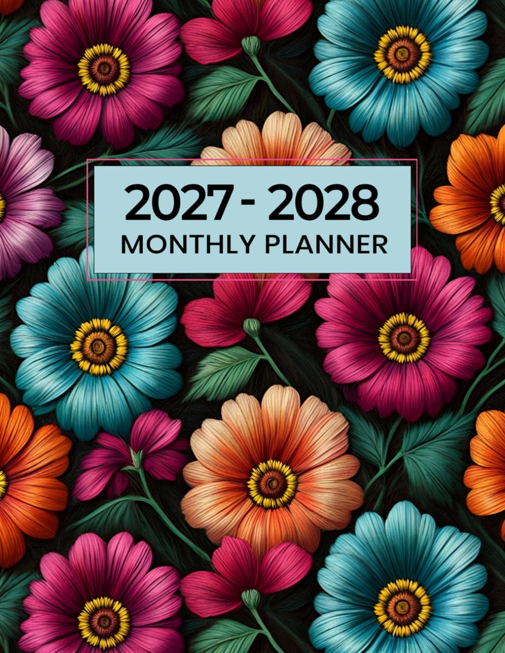2027-2028 Monthly Planner: Two Year Calendar with Holidays and Inspirational Quotes | Elegant Dark Floral Cover | 24-Month Organizer January 2027 to December 2028 with Notes Pages baixar o livro de graça