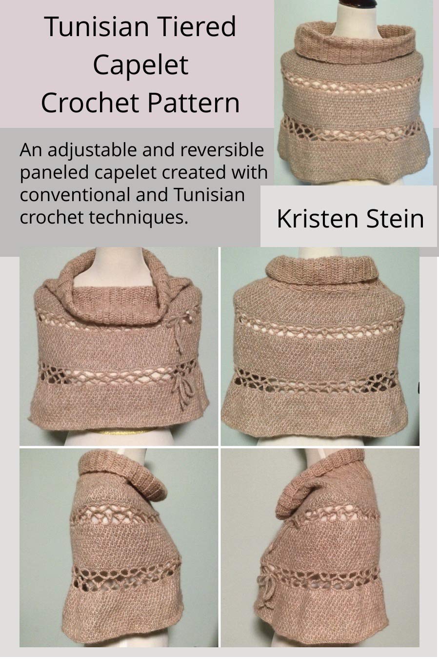 Tunisian Tiered Capelet Crochet Pattern: An adjustable and reversible paneled capelet created with conventional and Tunisian crochet techniques. (English Edition) baixar livro de graça