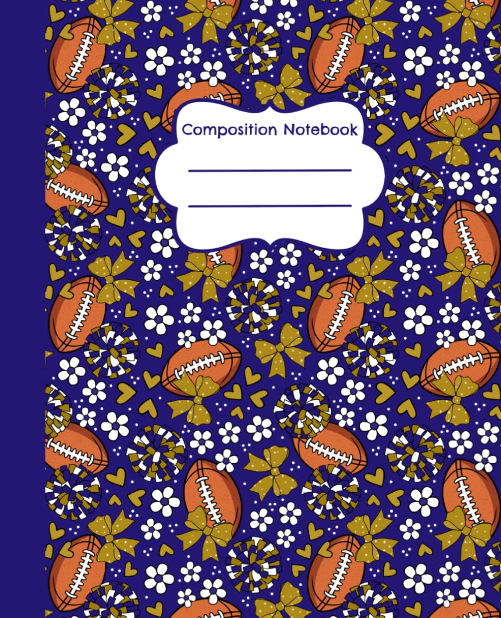 ler totalmente Composition Notebook: Football Team Cheerleader Purple and Gold Floral - 7.5 x 9.25" College Ruled, 110 Pages, School and Office Writing Journal
