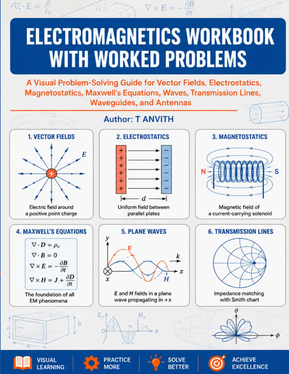 capítulo por capítulo baixar Electromagnetics Workbook with Worked Problems: A Visual Problem-Solving Guide for Vector Fields, Electrostatics, Magnetostatics, Maxwell's Equations,... Transmission Lines, Waveguides, and Antennas
