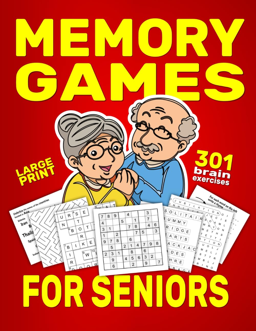 Memory Games for Seniors: 301 Easy Brain Exercises for Elderly | A Large Print Mind Puzzle Book | Fun Activities and Teasers for Retirement | Word Jumbles for Older Adults baixar livro de graça