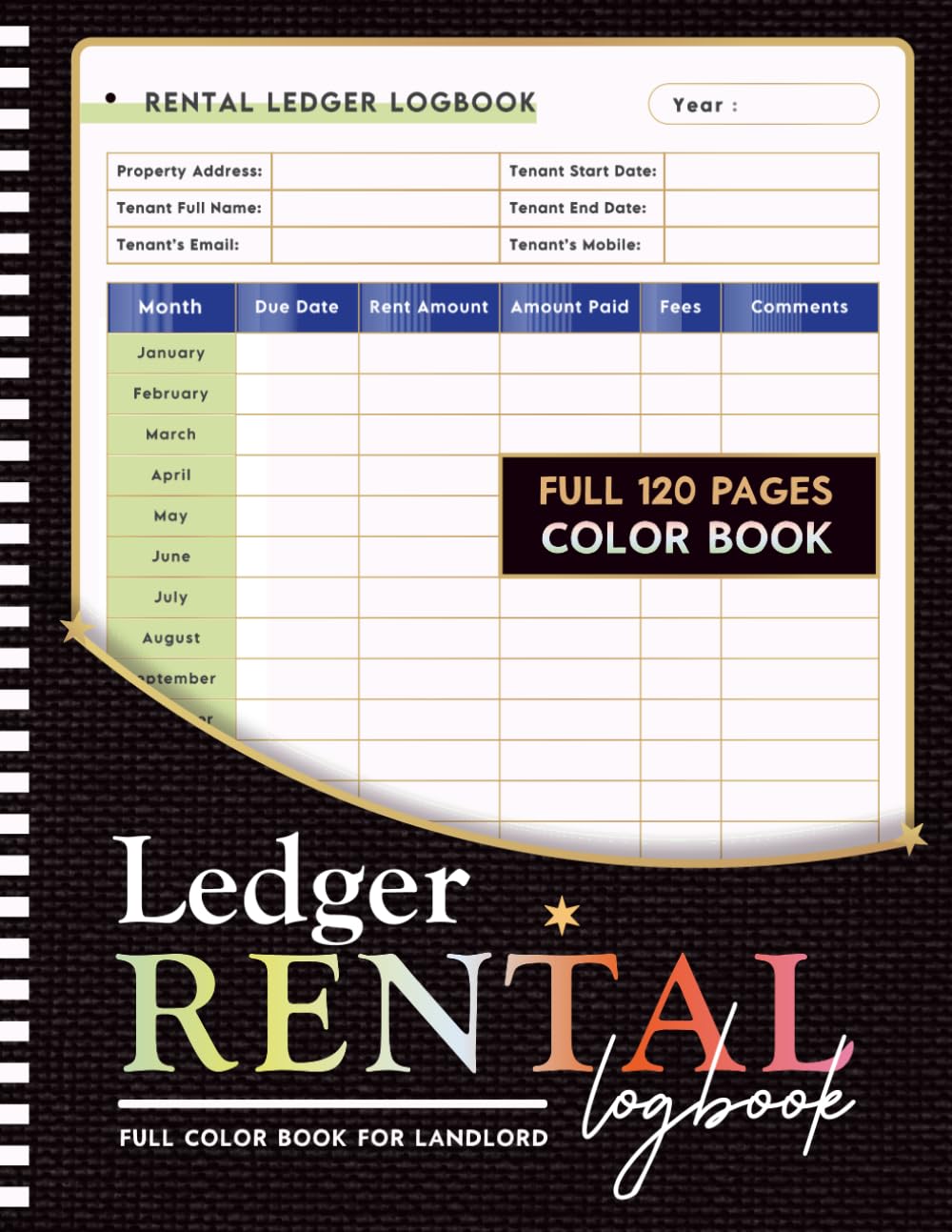 ler totalmente Colorful Rental Ledger Logbook: Rent Tracker for Landlords & Property Managers | Rental Payment Record Book for Landlords, Tenants, Lodger | Rental Income and Expense Tracker.