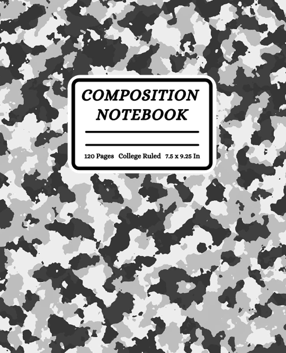 Camouflage College Ruled Composition Notebook: Clear Marble Notebook for School Work and Note Taking 120 Blank Ruled Pages 7,5 x 9,25 Inches Matte Finish Cover baixar o livro de graça