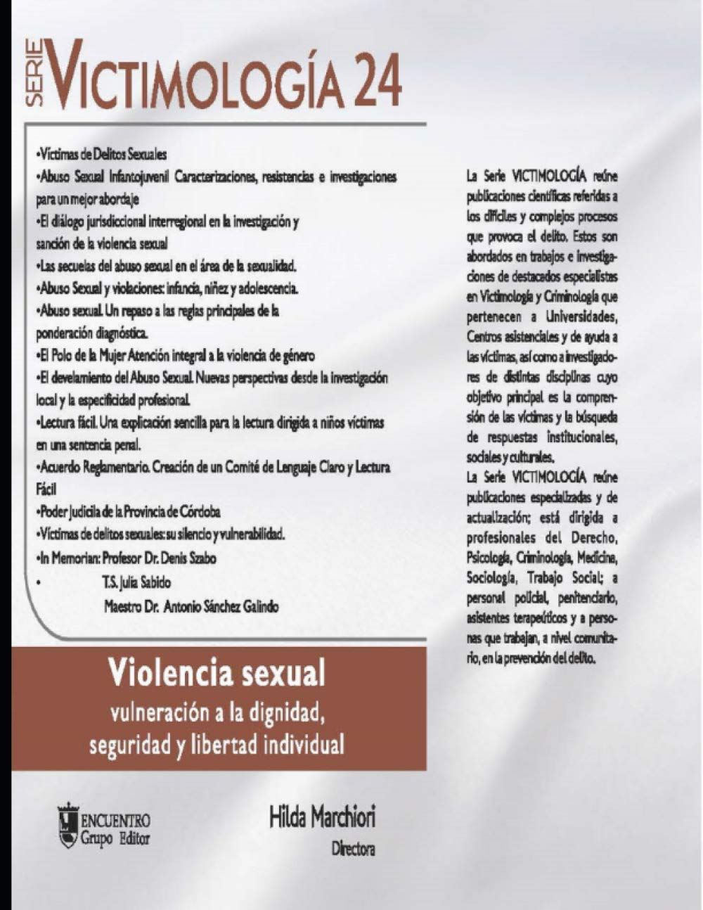 capítulo por capítulo baixar Victimología 24: Violencia sexual vulneración a la dignidad, seguridad y libertad individual