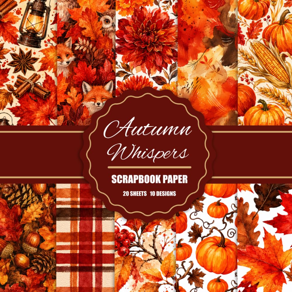 capítulo por capítulo baixar Autumn Whispers Scrapbook Paper: 20 Decorative Sheets, 10 Unique Watercolor Fall Designs | Premium Patterned Paper Pad for Scrapbooking, Junk Journaling, Card Making & Paper Crafts