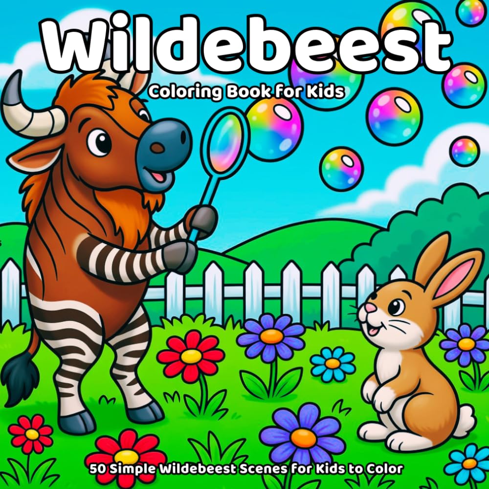 capítulo por capítulo baixar Wildebeest Coloring Book: 50 Simple Wildebeest Scenes for Kids to Color
