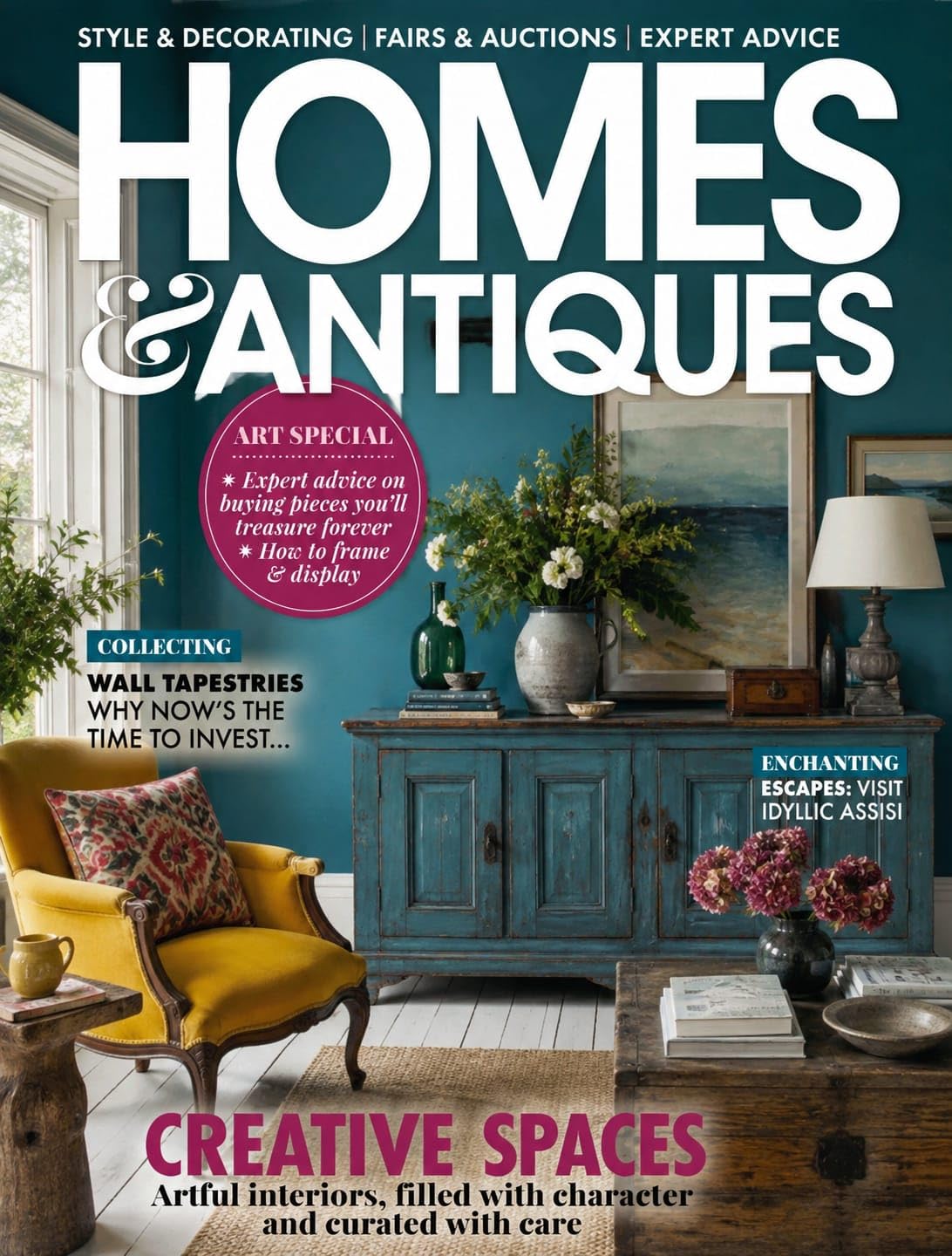 ler totalmente Creative Spaces Artful Interiors, Collected Style, Wall Tapestries, Art Display, Fairs and Auctions, Expert Decorating Advice, Enchanting Escapes, and Character-Filled Homes (English Edition)