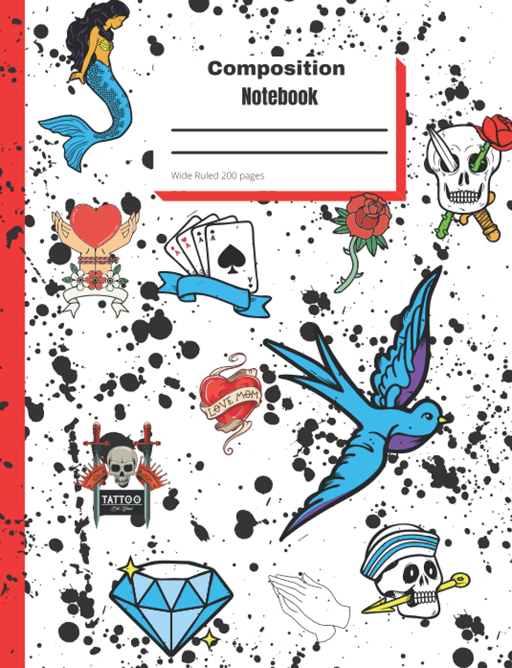 Composition Notebook: Tattoo Inspired, Vintage Journal 200 Wide Ruled Pages baixar livro de graça