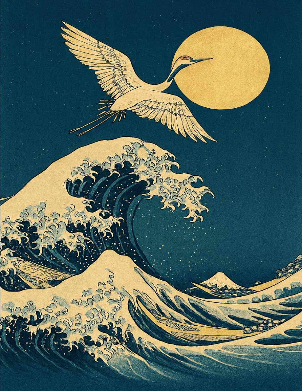 Japanese Wave Crane Notebook (8.5 x 11 Inches): Vintage Asian Art–Inspired Lined Journal for Writing, Notes, Sketching & Everyday Use baixar o livro de graça