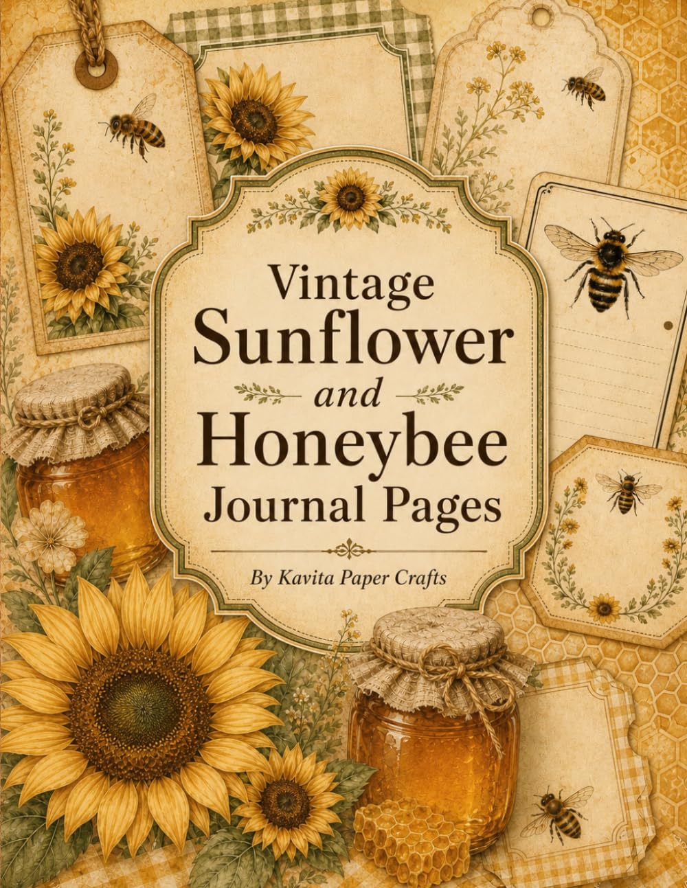 Vintage Sunflower and Honeybee Journal Pages: Harvest Florals, Seed Packets, Bee Ephemera and Aged Botanical Backgrounds for Scrapbooking, Collage and Paper Crafts baixar o livro de graça