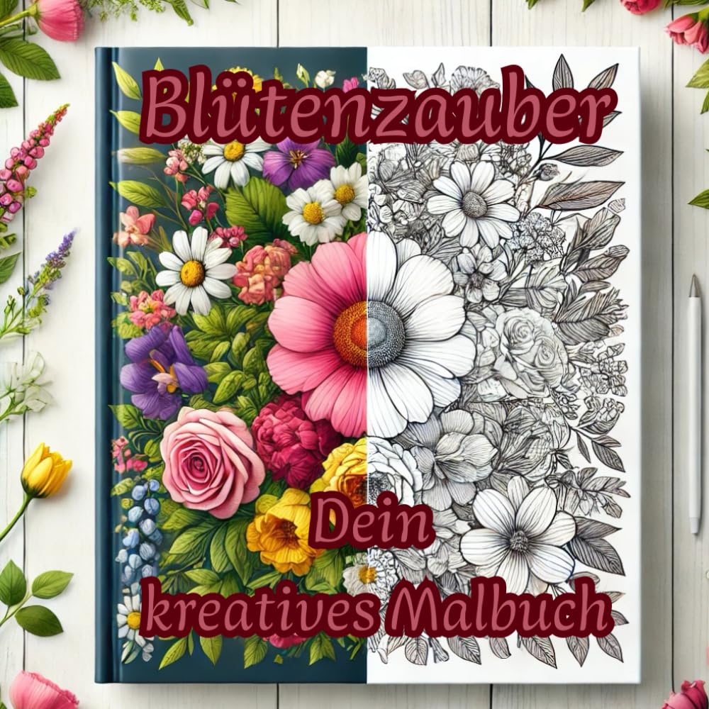 Blütenzauber-Dein kreatives Malbuch: Eine zauberhafte Blumenwelt zum Ausmalen. (German Edition) baixar livro de graça