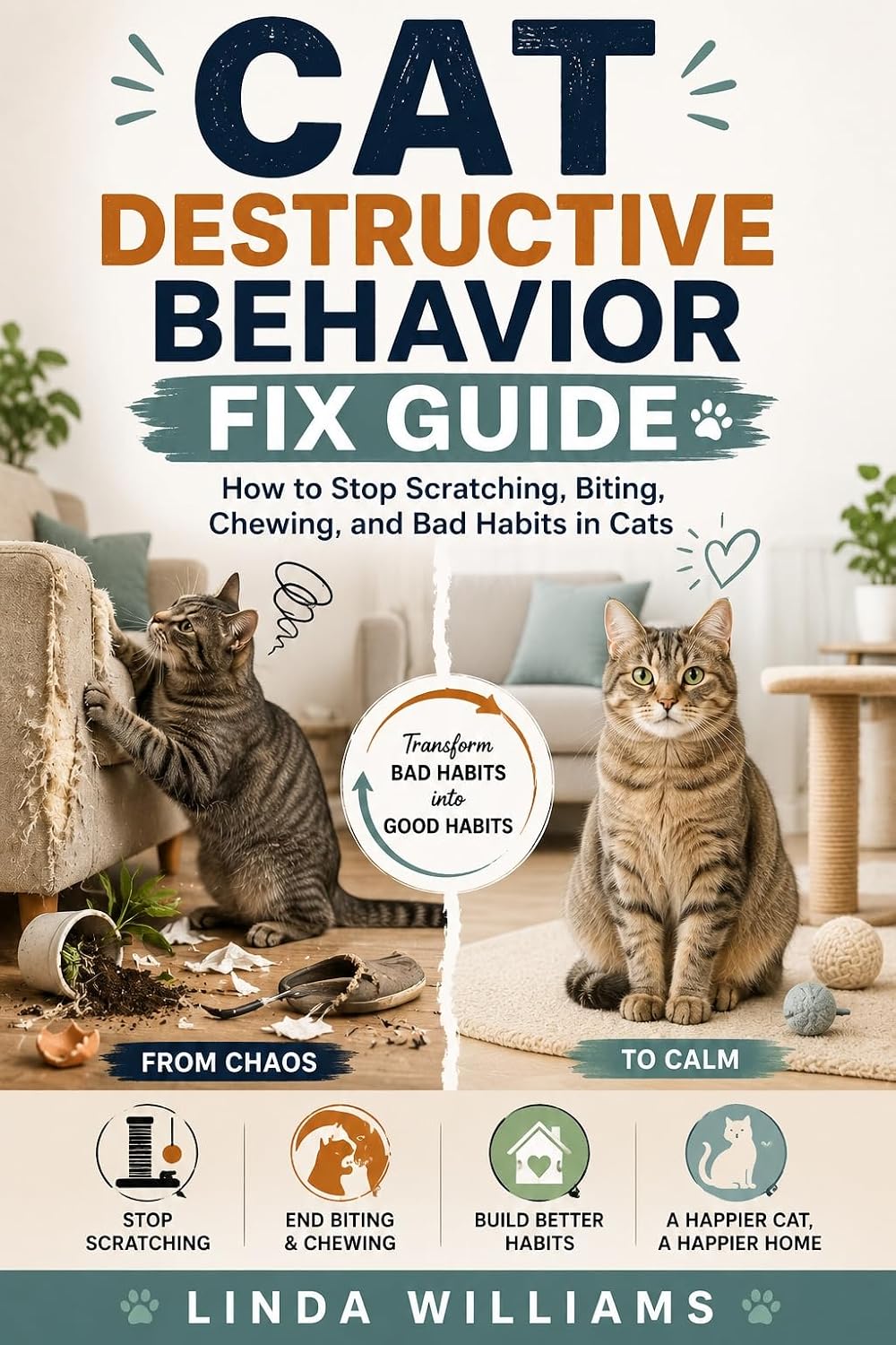ler totalmente Stop Destructive Cat Behavior: Simple Training and Home Solutions to Fix Scratching, Aggression, and Stress Habits (English Edition)
