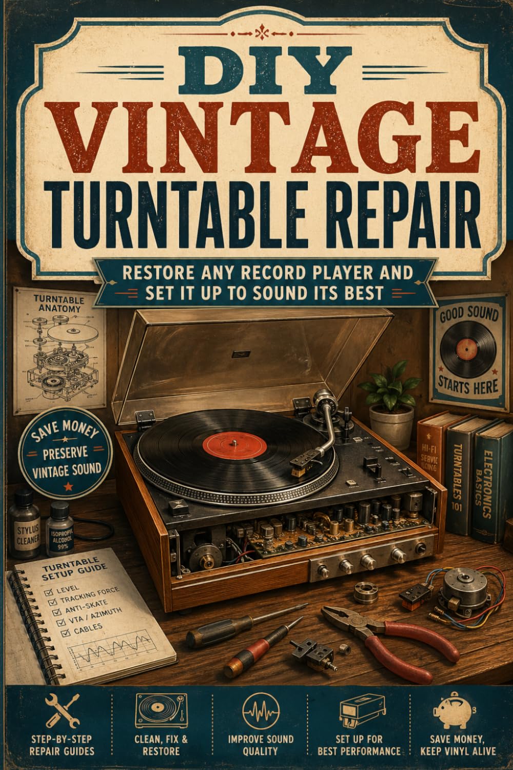 DIY Vintage Turntable Repair: Restore Any Record Player and Set It Up to Sound Its Best (The DIY Vintage Audio Workshop) baixar livro de graça