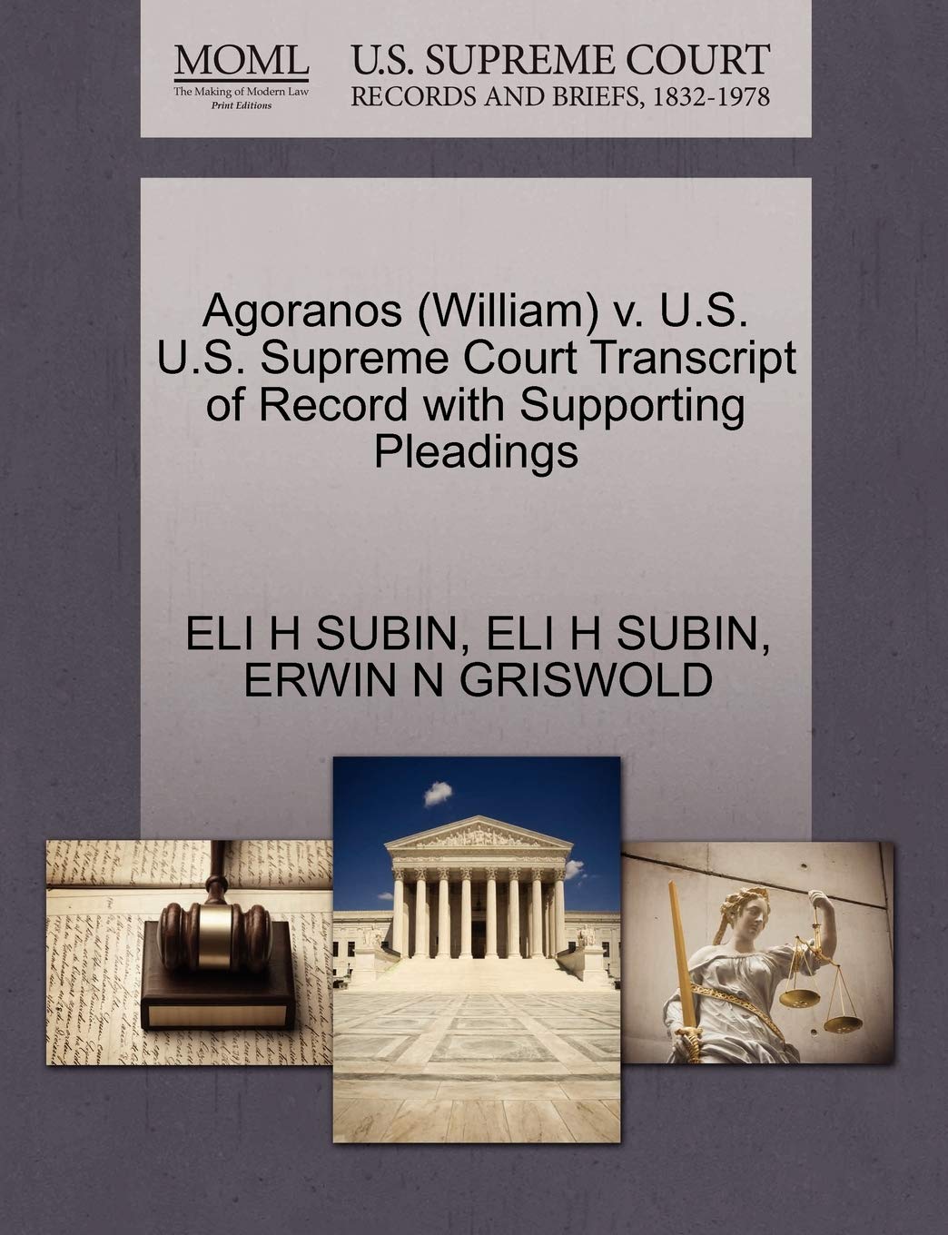Agoranos (William) v. U.S. U.S. Supreme Court Transcript of Record with Supporting Pleadings baixar livro de graça