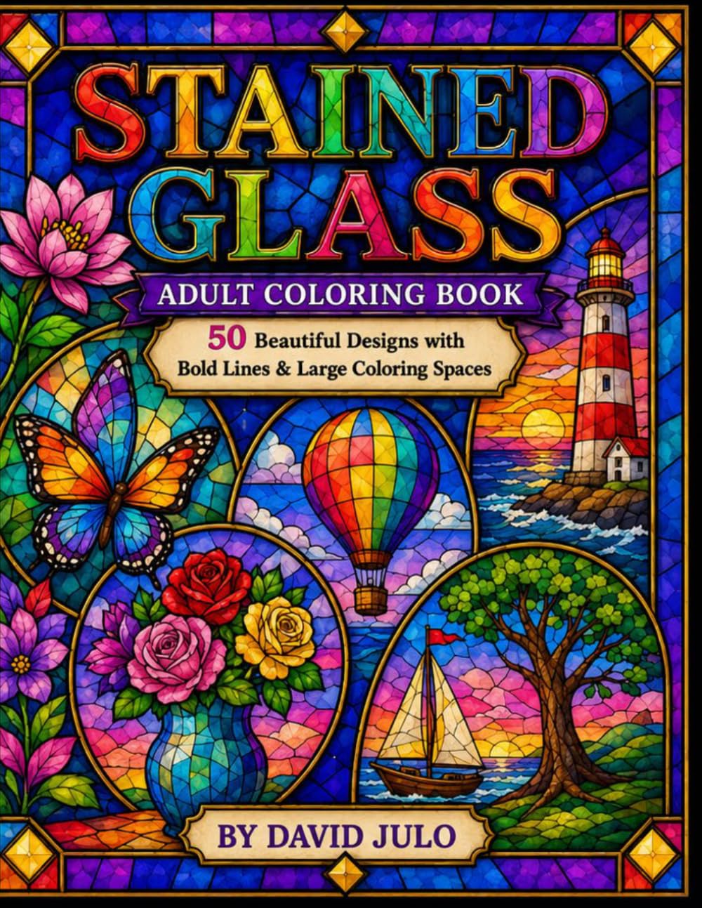 capítulo por capítulo baixar Stained Glass Adult Coloring Book by David Julo: Adult coloring book with 50 pages of stin glass designs