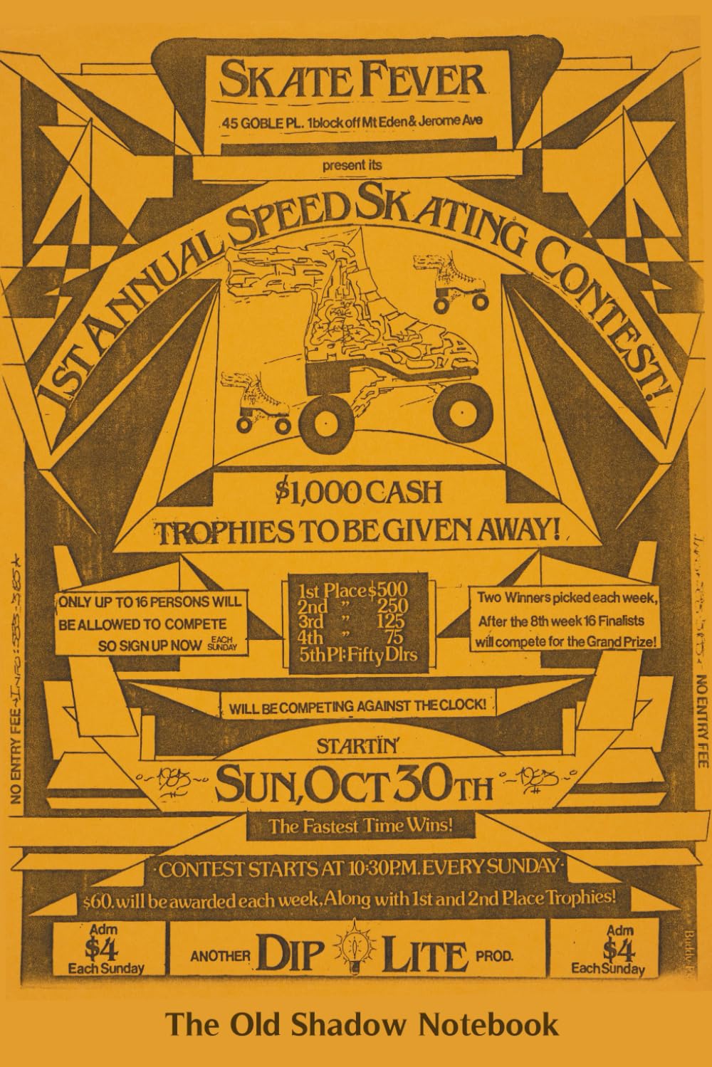 The Old Shadow Notebook – Skate Fever’s 1st Annual Speed Skating Contest, 1983: 6X9 Art gift journal with blank pages baixar livro de graça