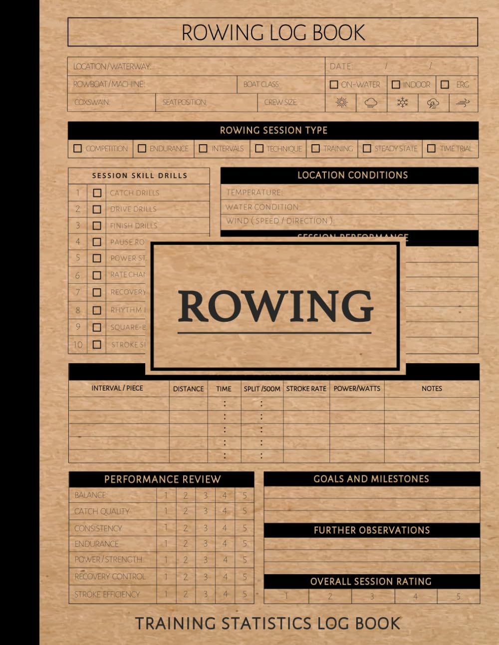 Rowing Training Statistics Log Book: Exercise Journal. Track Sessions, Performance & Progress. Ideal for Rowers, Coaches, and Fitness Enthusiasts baixar livro de graça