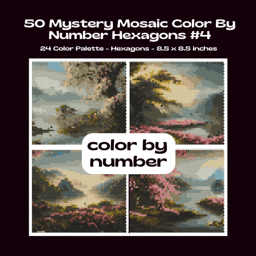 ler totalmente 50 Mystery Mosaic Color By Number Hexagons #4: Color Quest Color By Number Coloring Book For Teens & Adults