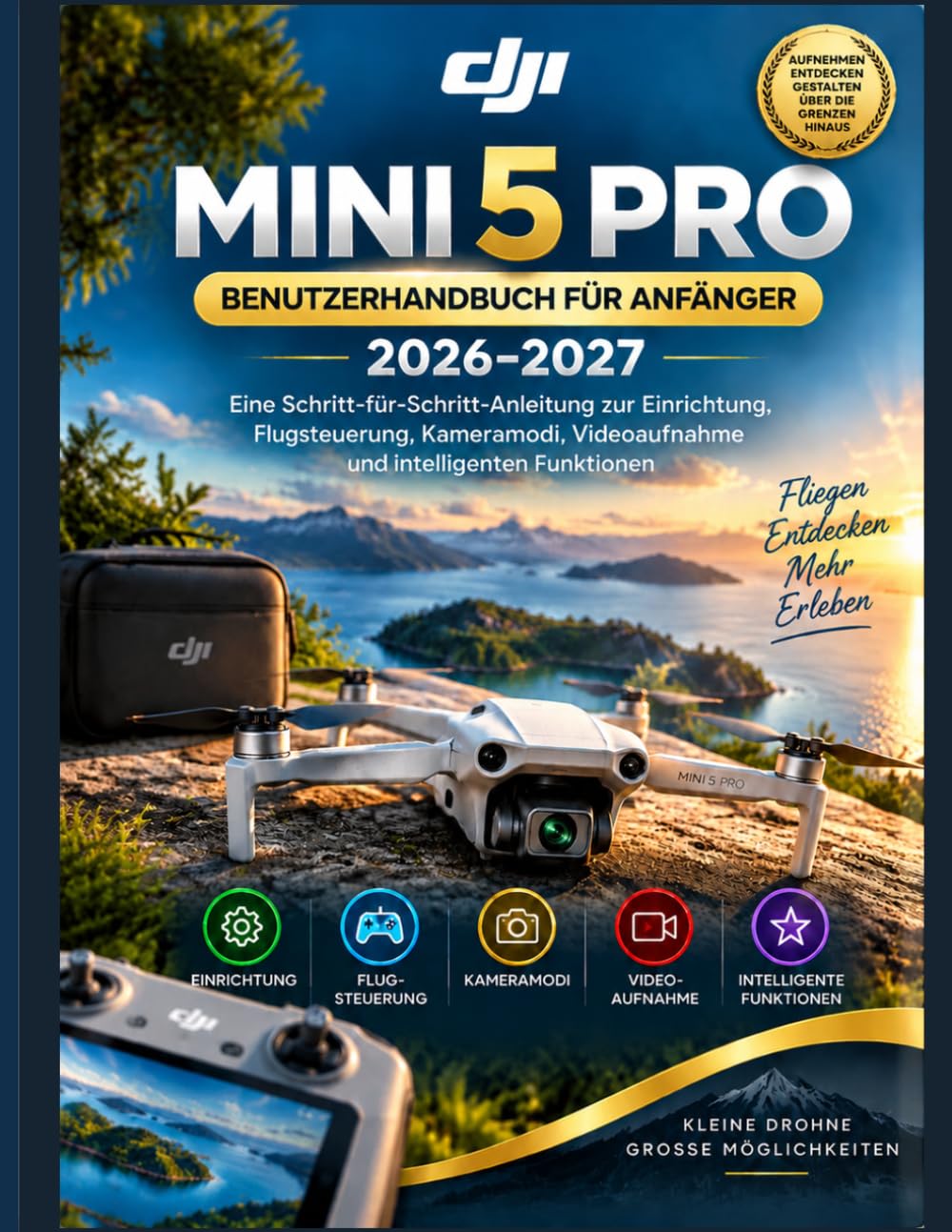 DJI MINI 5 PRO BENUTZERHANDBUCH FÜR ANFÄNGER 2026–2027: Eine Schritt-für-Schritt-Anleitung zur Einrichtung und Flugsteuerung Kameramodi, Videoaufzeichnung und intelligente Funktionen (German Edition)