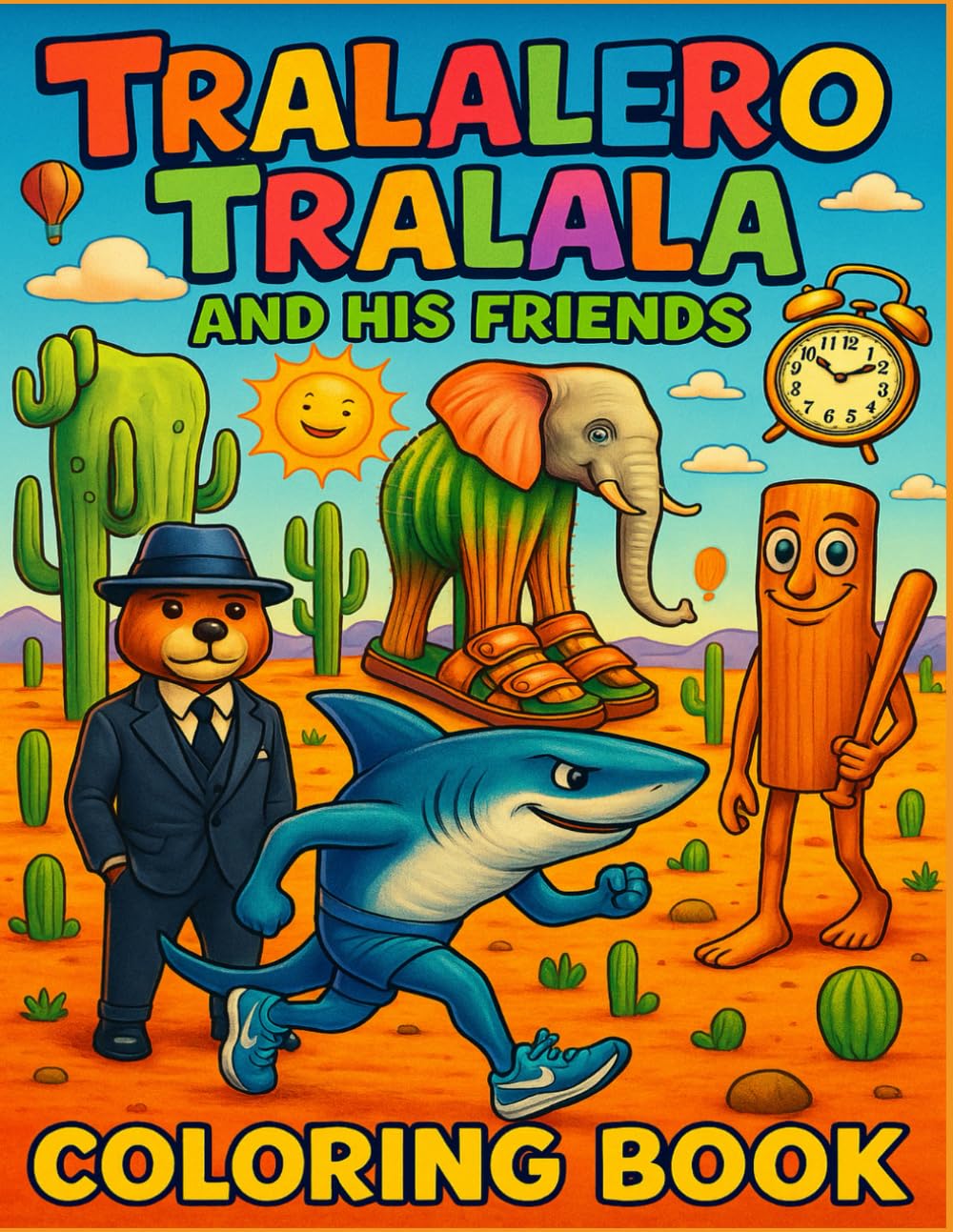 ler totalmente Tralalero Tralala and his friends: coloring book for kids and adults. Brainrot animal memes.
