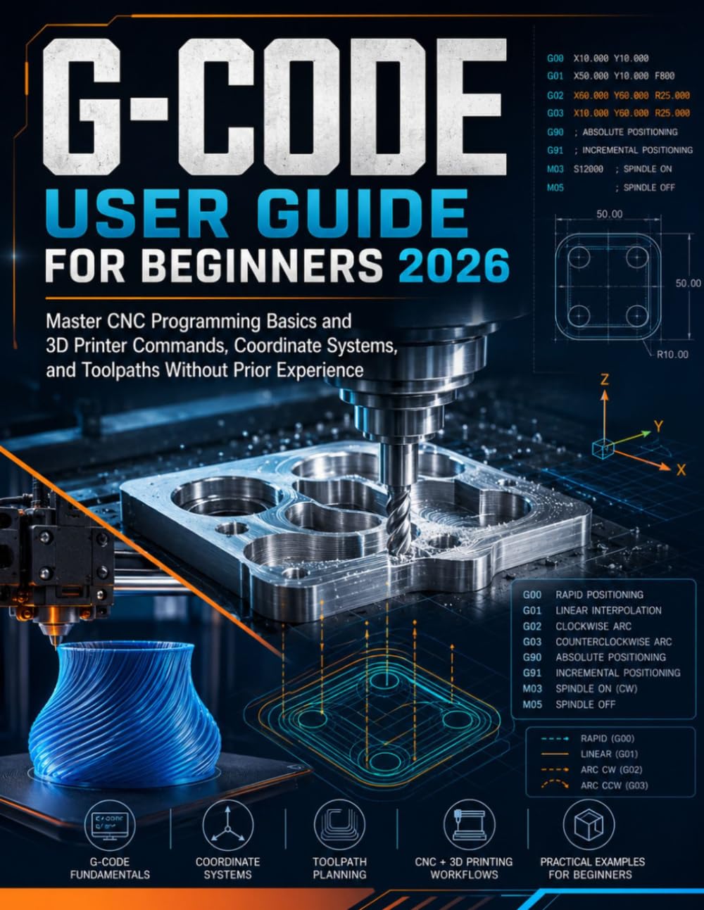 G-CODE User Guide for Beginners 2026: Master CNC Programming Basics and 3D Printer Commands, Coordinate Systems, and Toolpaths Without Prior Experience baixar o livro de graça