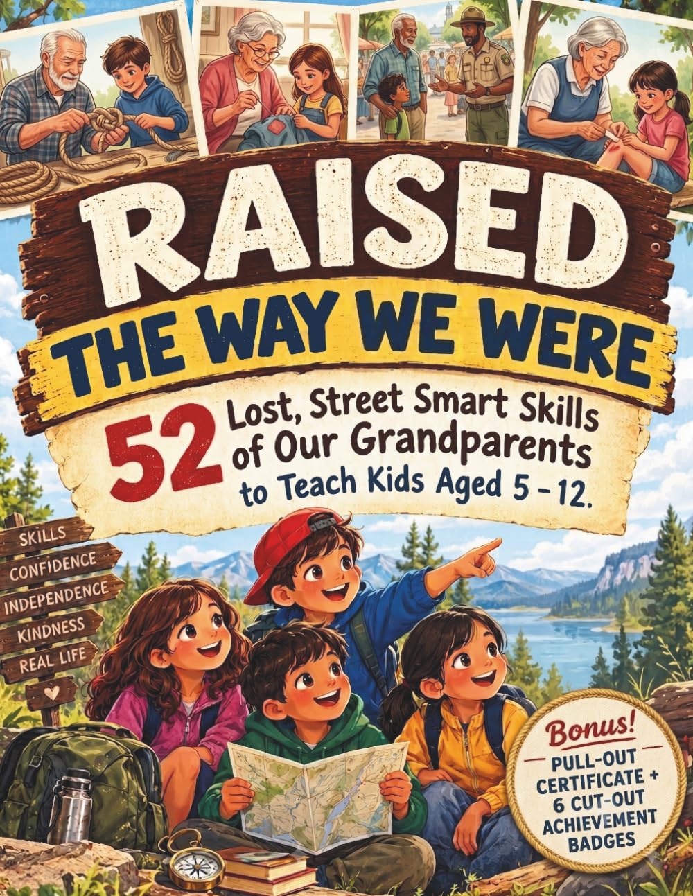 capítulo por capítulo baixar Raised the way we were: 52 Lost, Street Smart Skills of Our Grandparents to Teach kids Aged 5-12. (With Pull-Out Certificate and Badges)