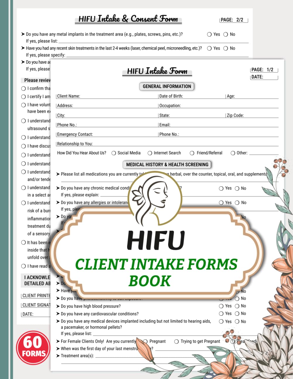 capítulo por capítulo baixar HIFU Client Intake Forms Book: High Intensity Focused Ultrasound Consultation & Consent Logbook for Medical Spas, Estheticians & Cosmetic Clinics | 60 Forms, 120 Two-Sided Pages