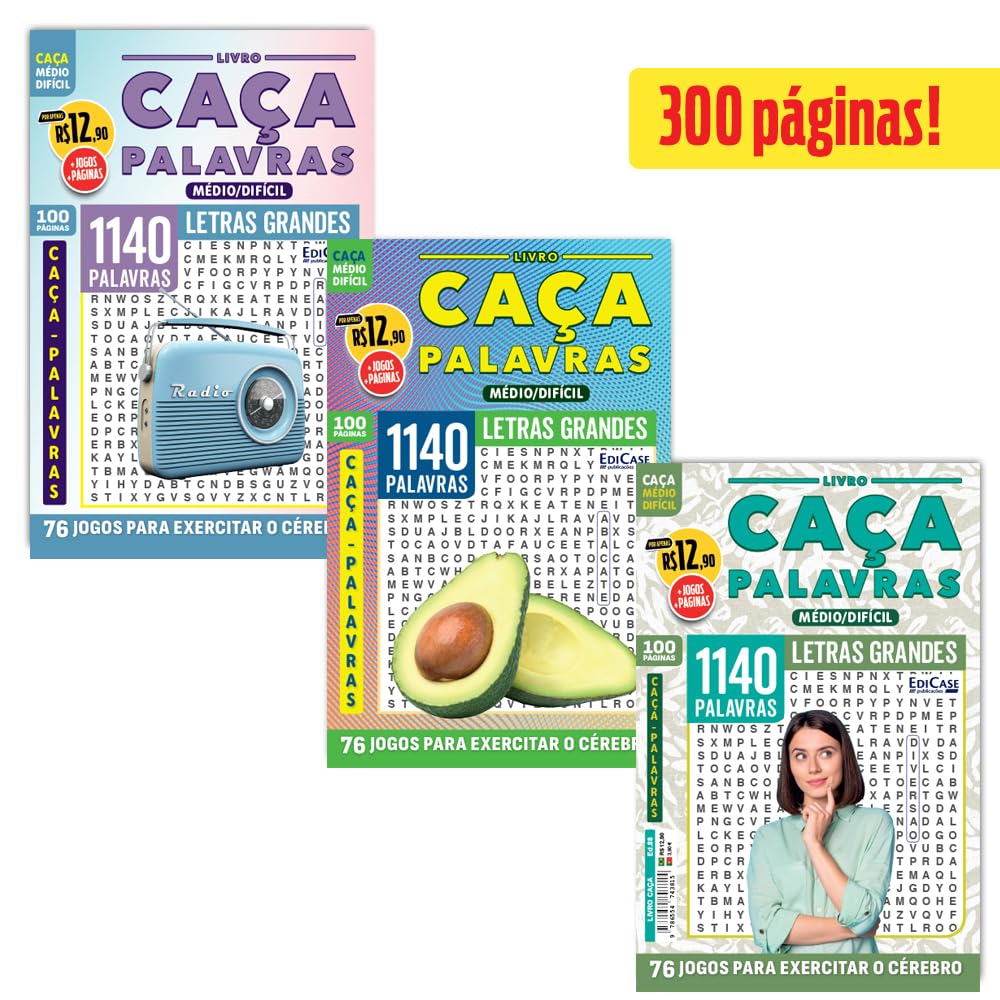 capítulo por capítulo baixar Kit 3 Livros Caça-Palavras ed.03 - Médio/Difícil - 84,88 e 94: 300 páginas e 228 jogos para exercitar o cérebro