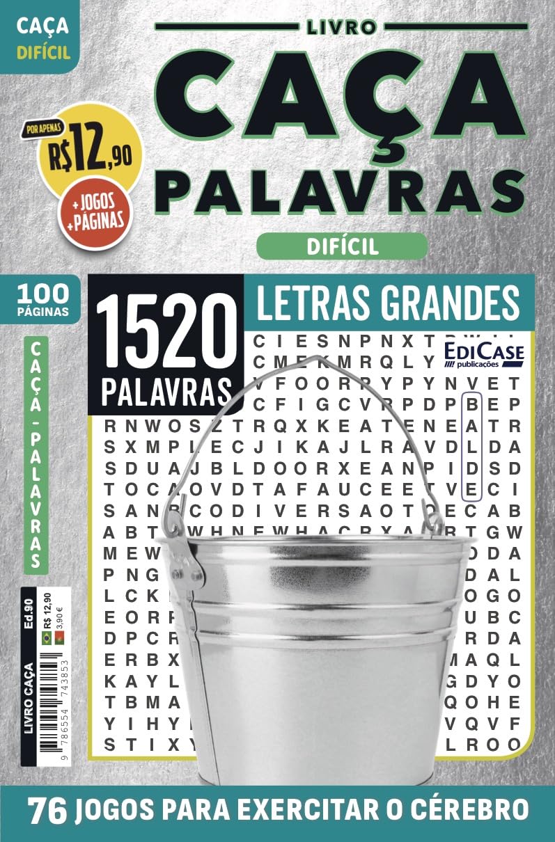 Livro Caça-Palavras 90 + Lápis de Brinde: Nível Difícil - 76 jogos para exercitar o cérebro baixar livro de graça
