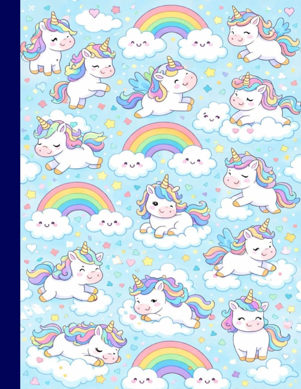 capítulo por capítulo baixar Cute Unicorn Notebook (8.5 x 11 Inches): Rainbow Fantasy Composition Book for Kids, Lined Grid Pages for School, Drawing, Writing and Creative Fun