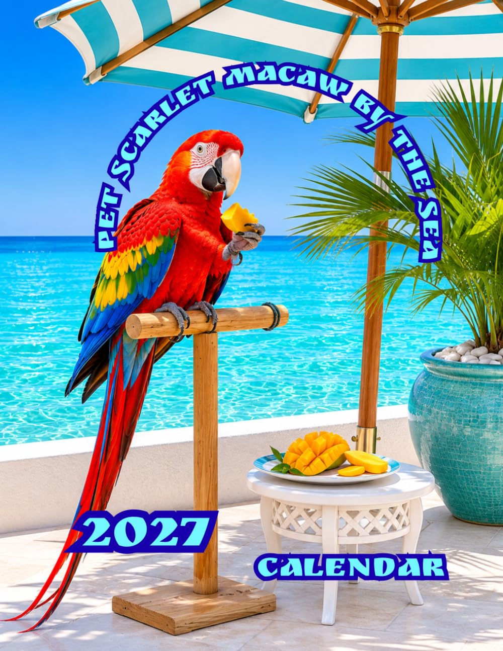 Pet Scarlet Macaw by the Sea 2027 Calendar