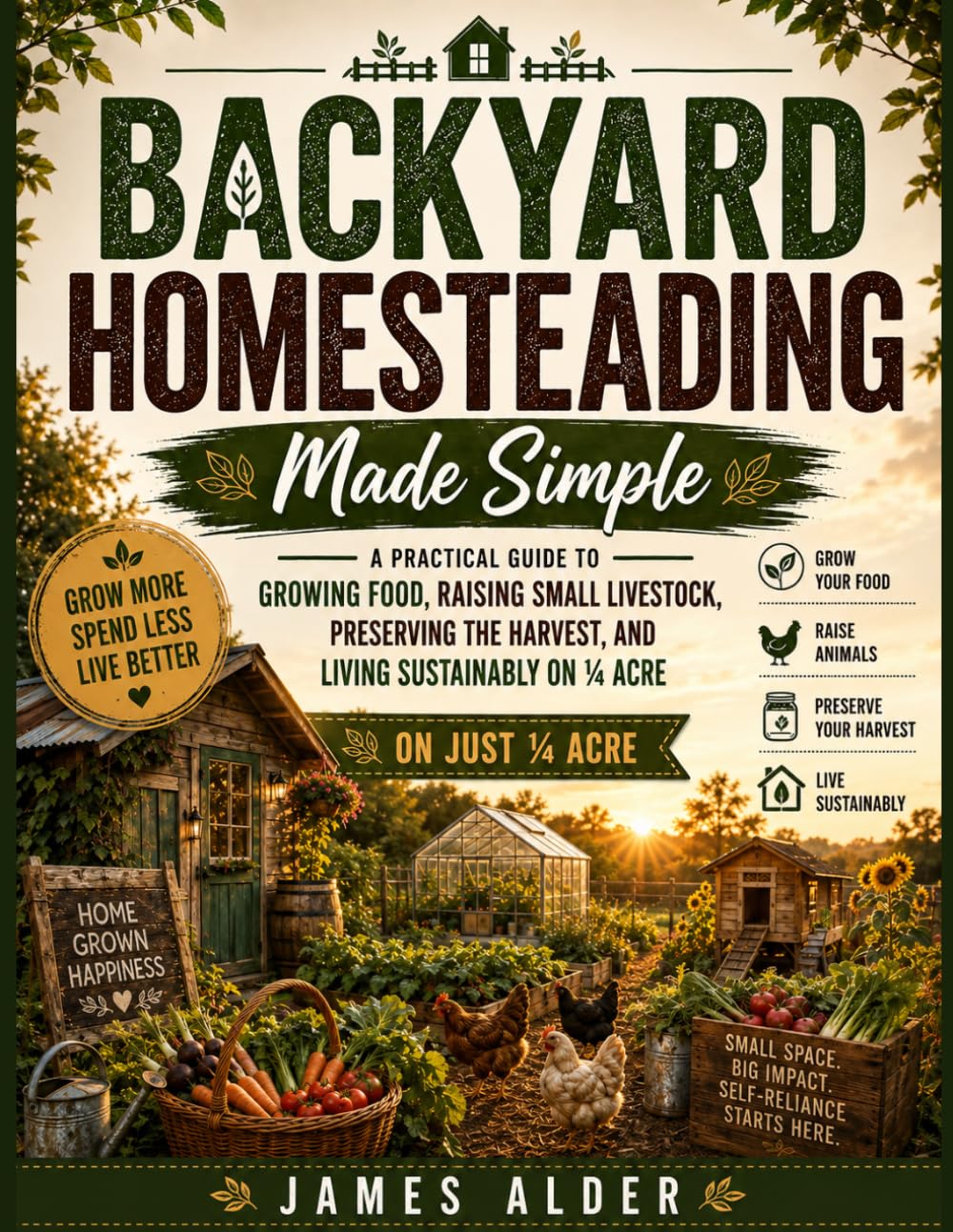 Backyard Homesteading Made Simple: Turn Just ¼ Acre into a Thriving Homestead with a Practical Plan for Growing Food, Raising Small Livestock, Preserving Your Harvest, and Living More Sustainably baixar o livro de graça