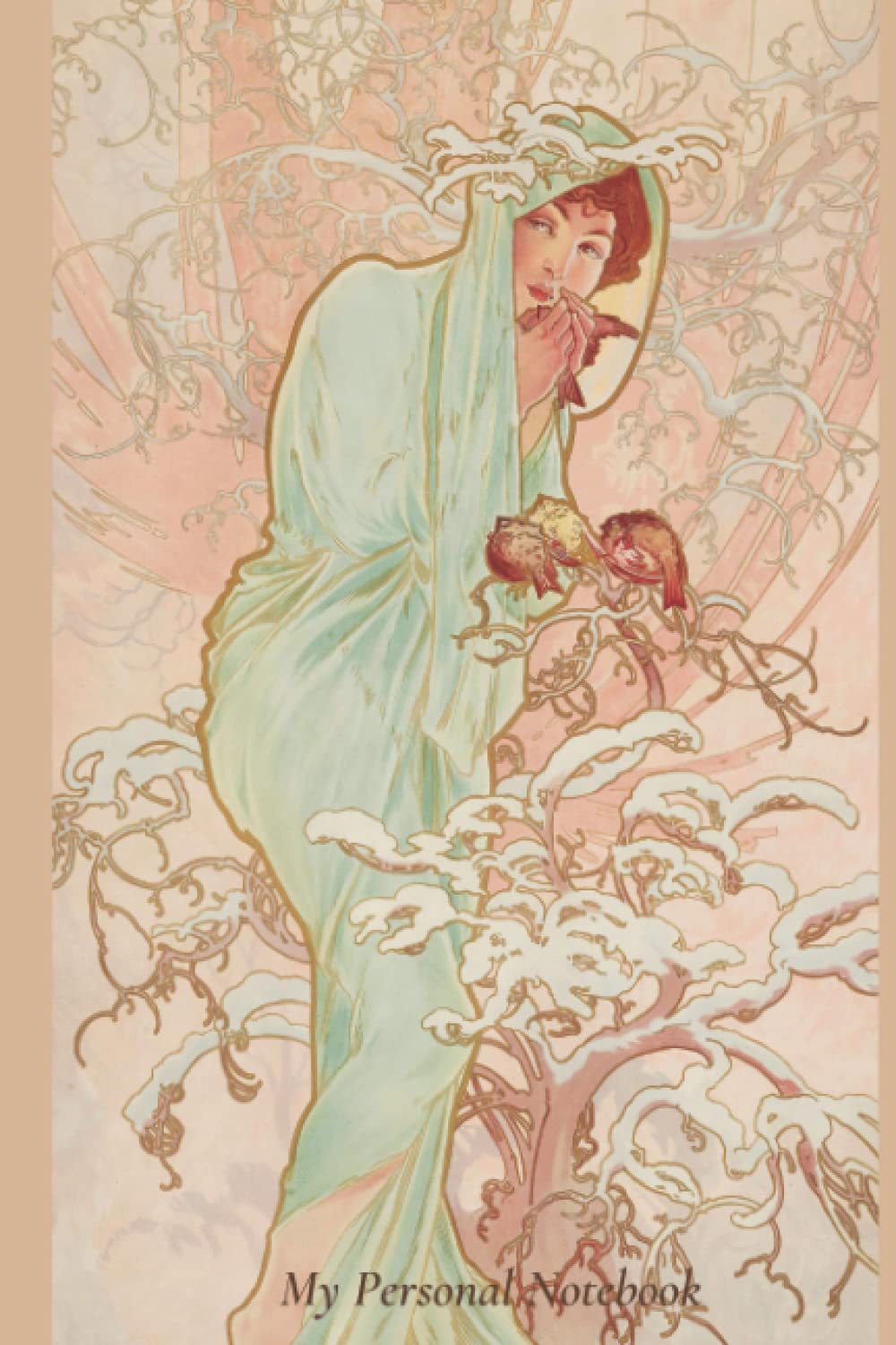 My Personal Journal: Four Seasons Mucha Notebook, Classic Lined pages, 120 Page Journal, 6x9 inches