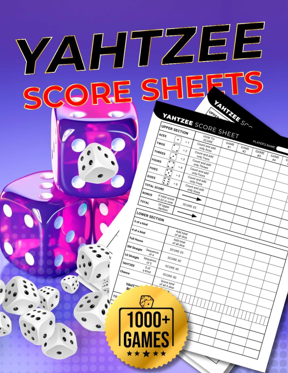 capítulo por capítulo baixar Yahtzee Score Sheets: Large Print Yahtzee Score Pads | 1000+ Score Games for Easy Scorekeeping | Original and Unique Layout Design | 8.5x11 Big Jumbo Size Yahtzee Cards Book