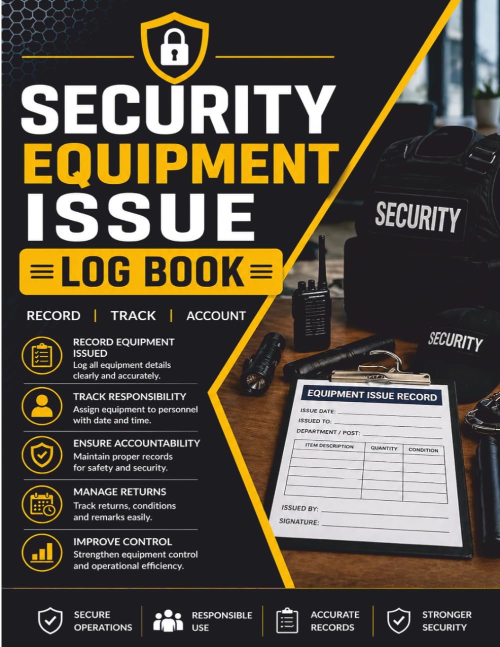Security Equipment Issue Log Book: Equipment Issue and Return Register for Security Guards, Asset Tracking Log, Radio, Keys, Torch & Tools Record with Condition and Authorization Tracking baixar livro de graça