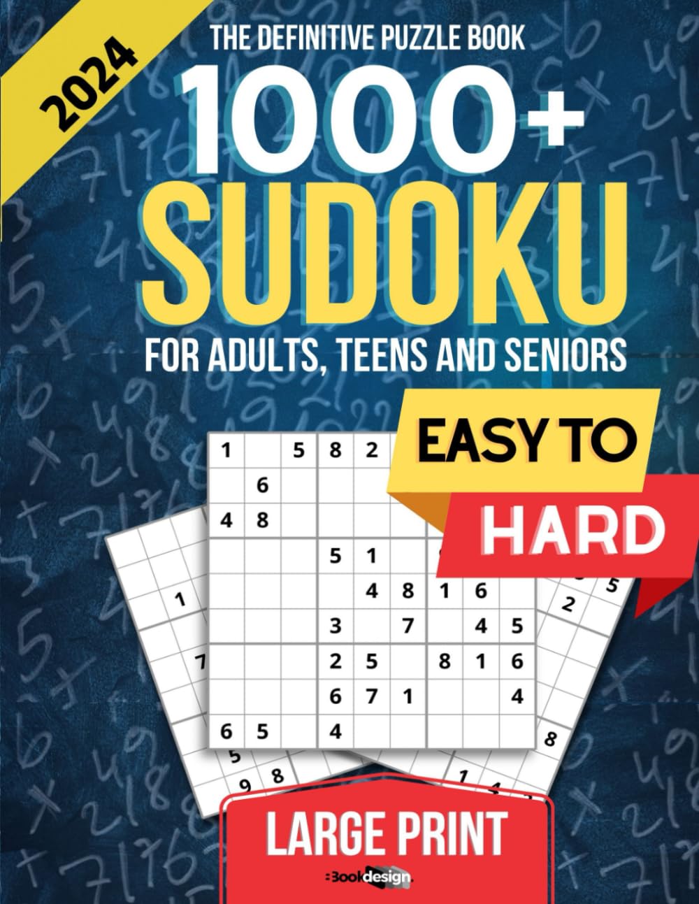 ler totalmente 1000+ sudoku puzzles for adults, teens and seniors: 2024 big book of sudoku from easy to hard with full solutions large print. 9x9 puzzles for brain challenges