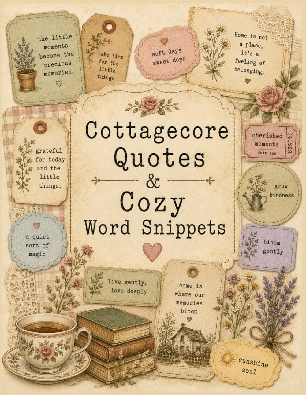 Cottagecore Quotes & Cozy Word Snippets: Cut-Out Words, Phrases, Captions, Labels, Tags, Tickets for Junk Journals, Scrapbooks, Collage, Card Making, Planners, Recipe Notebooks, and Paper Crafts baixar o livro de graça