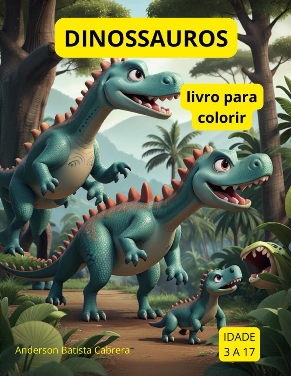 ler totalmente LIVRO PARA COLORIR: COLORINDO DINOSSAUROS (Portuguese Edition)