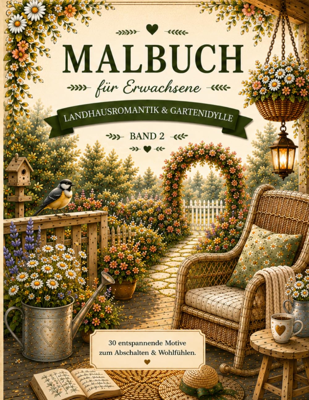 ler totalmente Malbuch für Erwachsene: Landhausromantik & Gartenidylle (Gemütliches Landhaus) (German Edition)