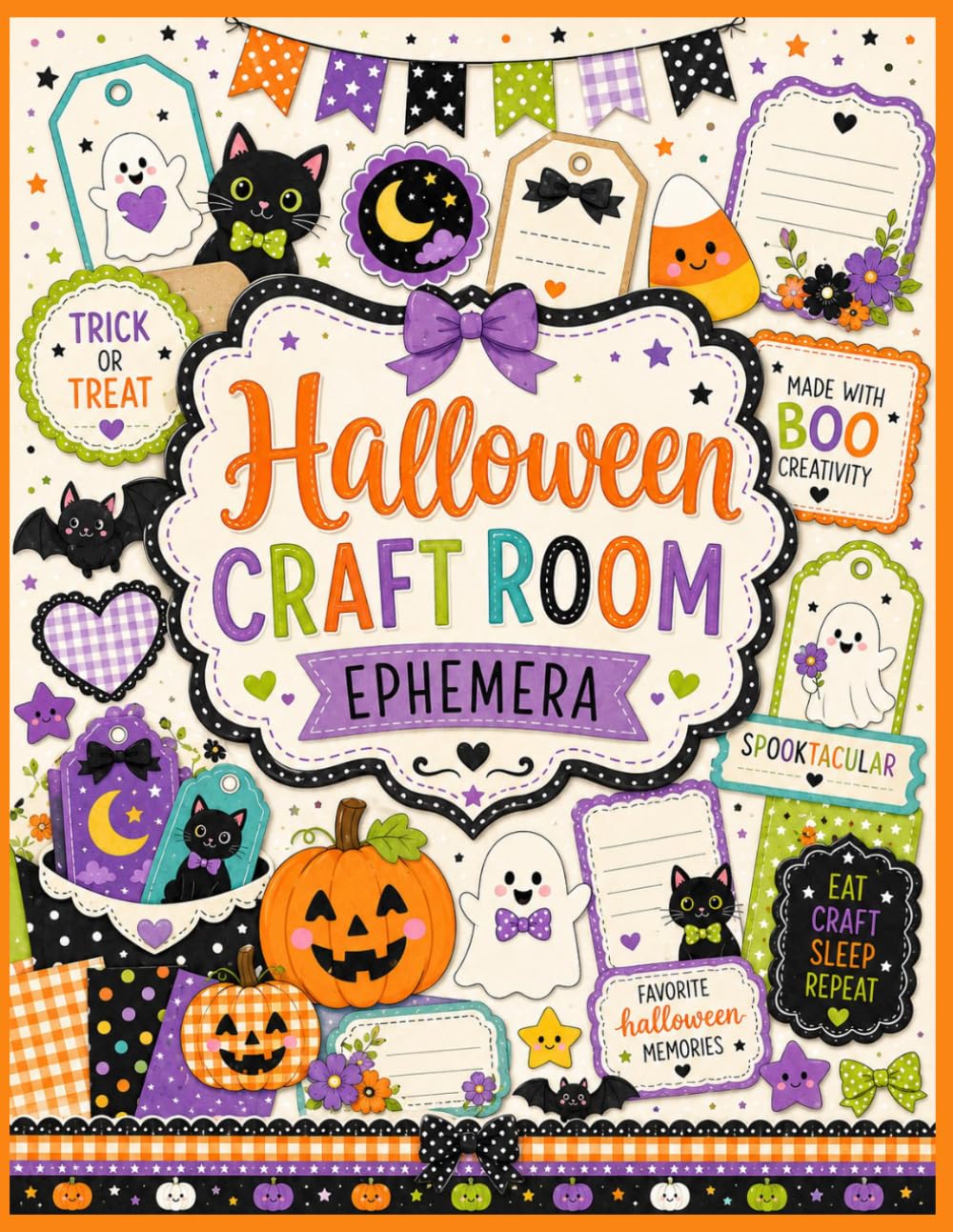 Halloween Craft Room Ephemera: 40 Full Color Cut and Use Pages for Junk Journals, Scrapbooking, Card Making, Collage, Treat Tags & Holiday Mixed Media Paper Crafts baixar livro de graça