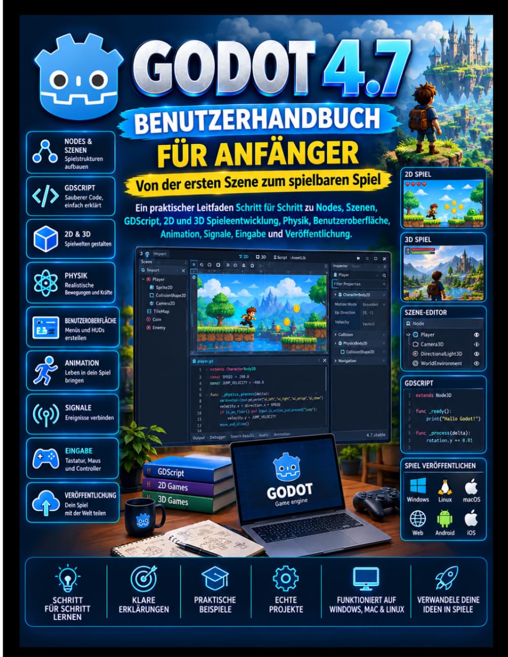 GODOT 4.7 BENUTZERHANDBUCH FÜR ANFÄNGER:Von der ersten Szene zum spielbaren Spiel (German Edition) baixar livro de graça
