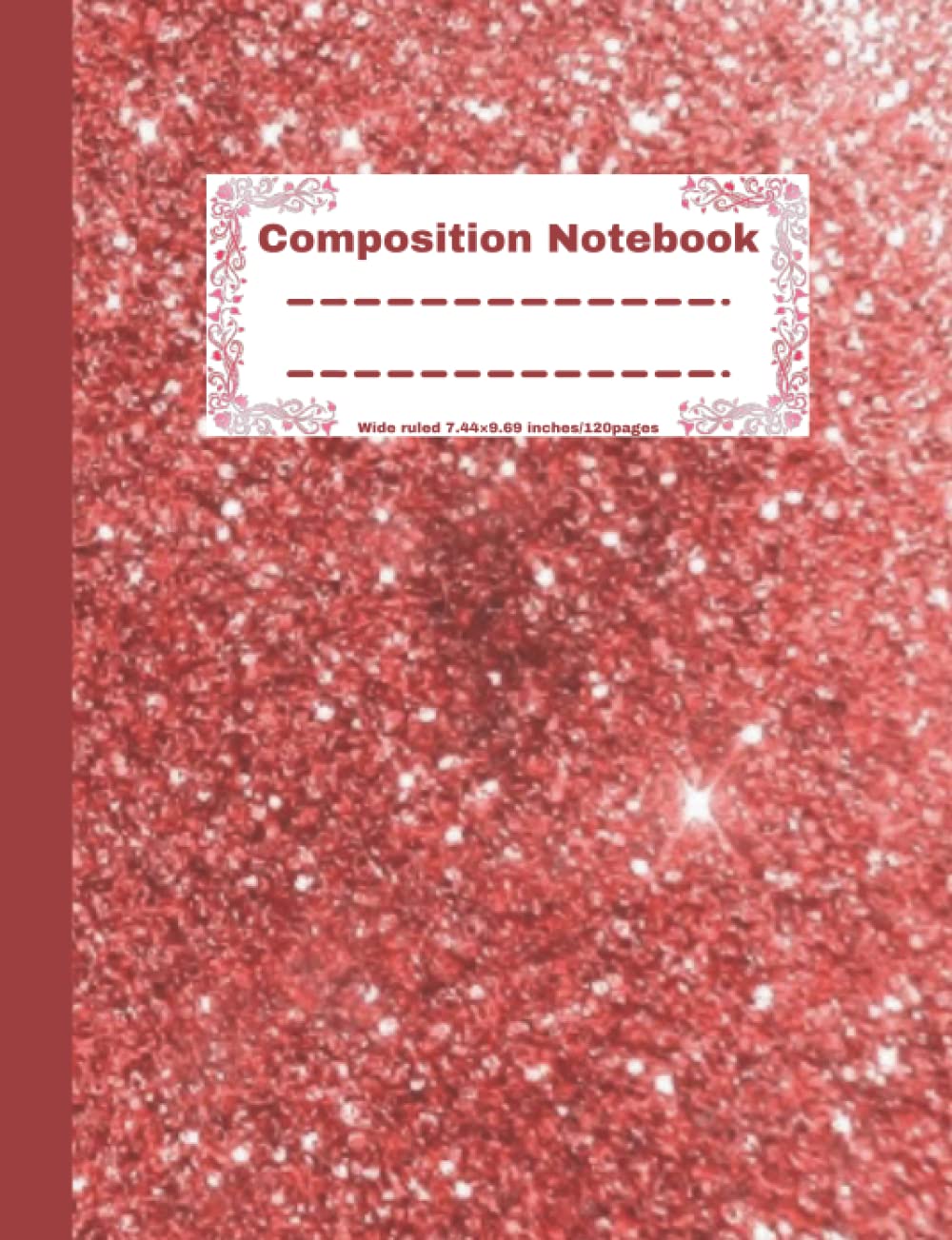 ler totalmente Composition Notebook: Wide Ruled Bronze-Orange Sparkling design/Blank Wide Lined Notebook for Students, and Adults, for School, College, and Work