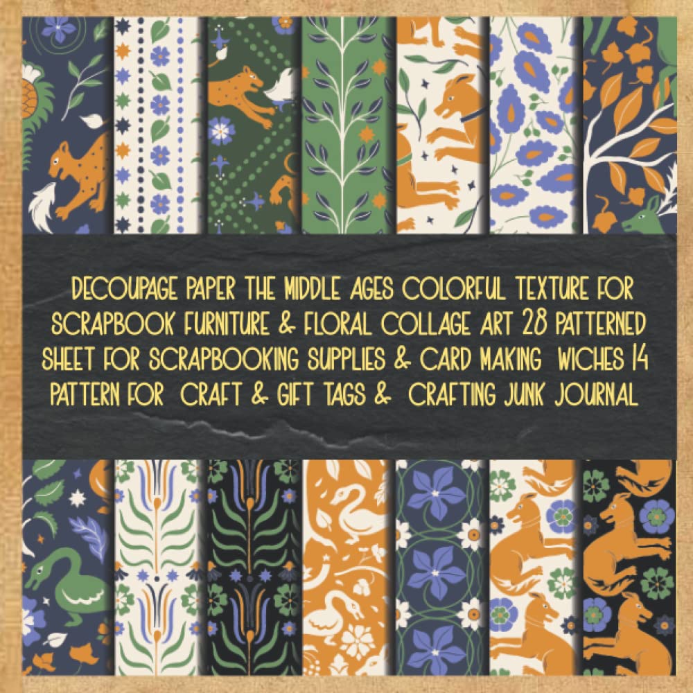 ler totalmente decoupage paper the middle ages colorful texture for scrapbook furniture & floral collage art 28 patterned sheet for scrapbooking supplies & card... craft & gift tags & crafting junk journal